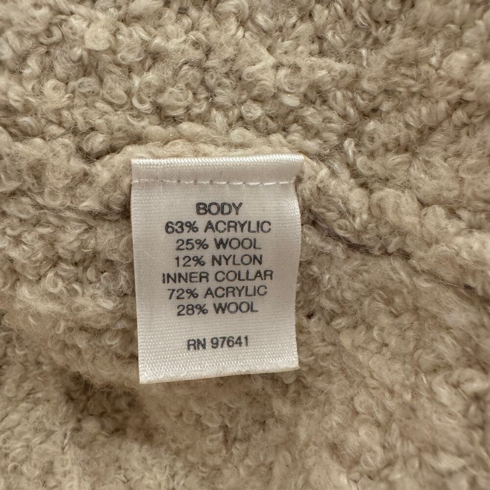 PureJill  Boucle Crew Neck Wool Blend Oatmeal Sweater Size Large - Picture 7 of 8